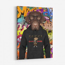 Labrador Dog in a Gucci Hoodie Graffiti Art Print