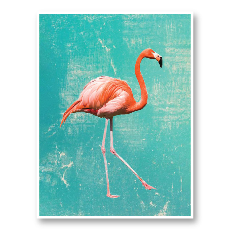 Flamingo Grunge Art Print