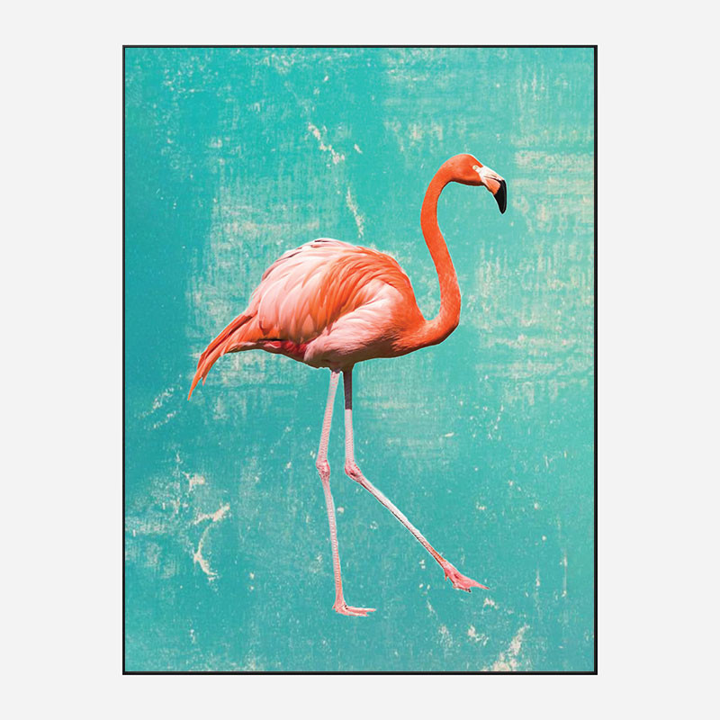 Flamingo Grunge Art Print