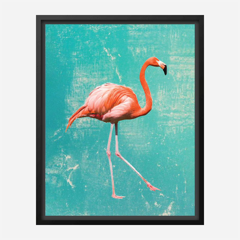 Flamingo Grunge Art Print