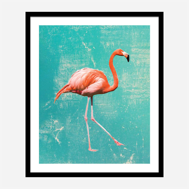 Flamingo Grunge Art Print