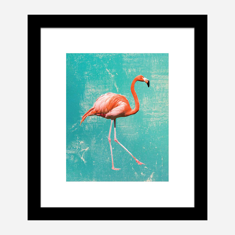 Flamingo Grunge Art Print