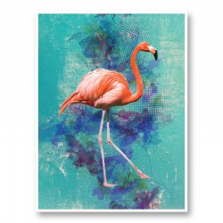 Pink Flamingo Grunge Art Print