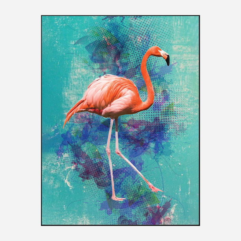 Pink Flamingo Grunge Art Print Pink Flamingo Grunge Art Print