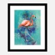 Pink Flamingo Grunge Art Print