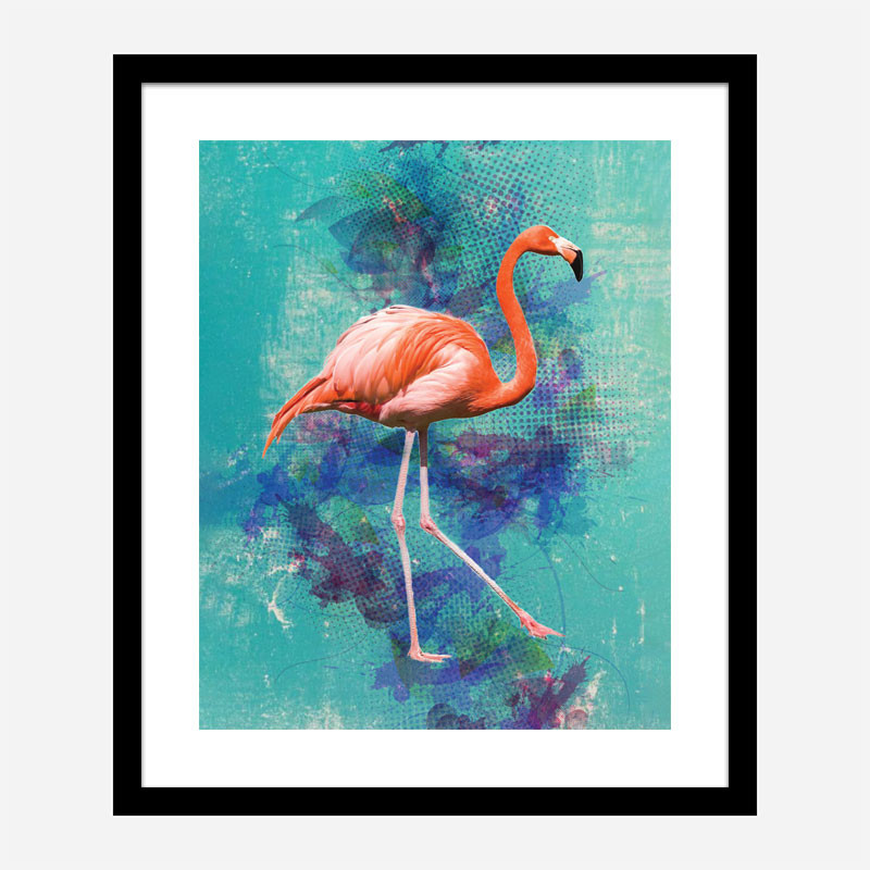 Pink Flamingo Grunge Art Print Pink Flamingo Grunge Art Print