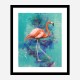 Pink Flamingo Grunge Art Print