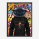 Cat in a Gucci Hoodie Graffiti Art Print