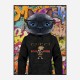 Cat in a Gucci Hoodie Graffiti Art Print