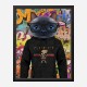 Cat in a Gucci Hoodie Graffiti Art Print