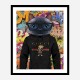 Cat in a Gucci Hoodie Graffiti Art Print