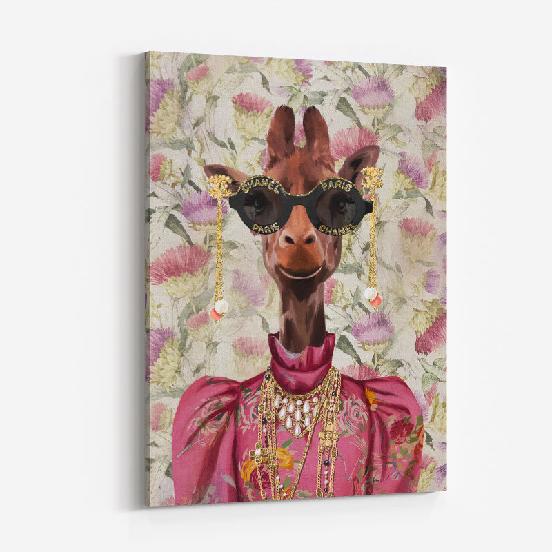 Giraffe Fashion Victim Art Print