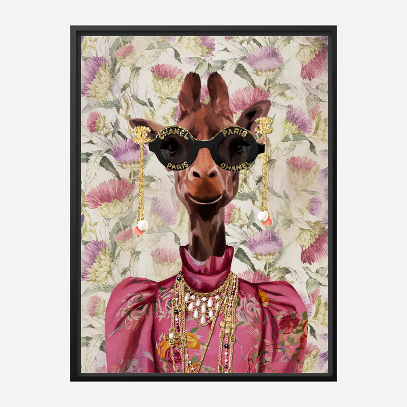 Giraffe Fashion Victim Art Print