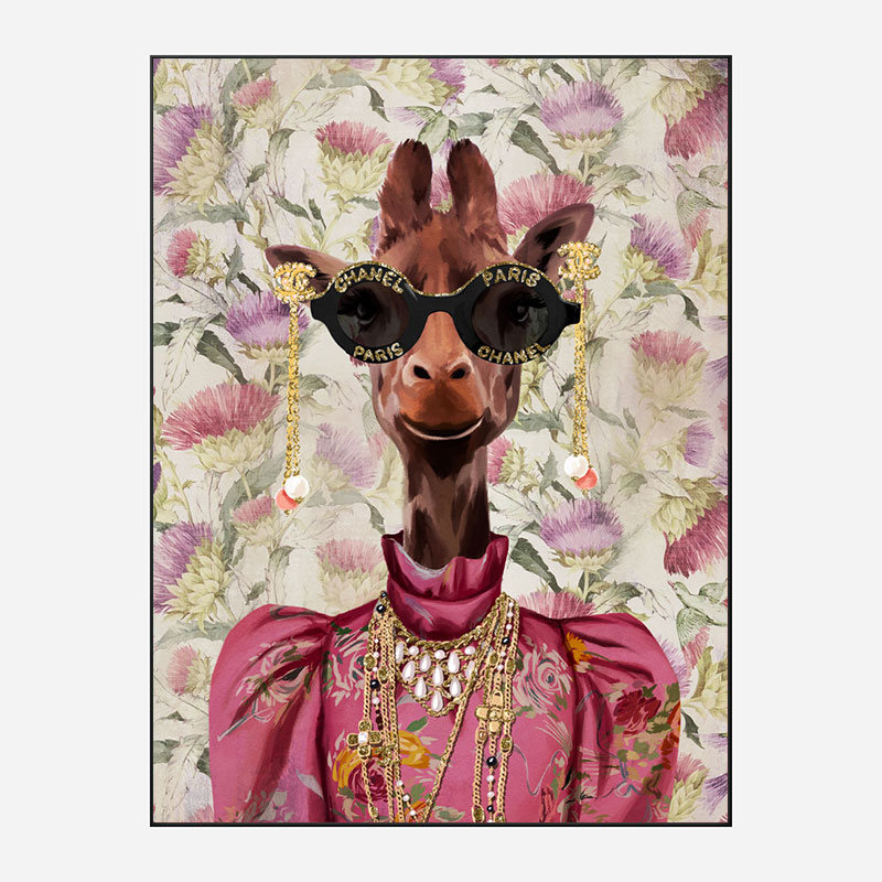 Giraffe Fashion Victim Art Print