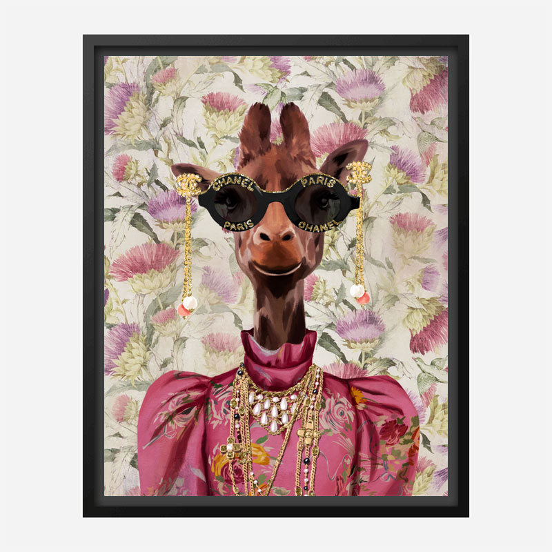 Giraffe Fashion Victim Art Print