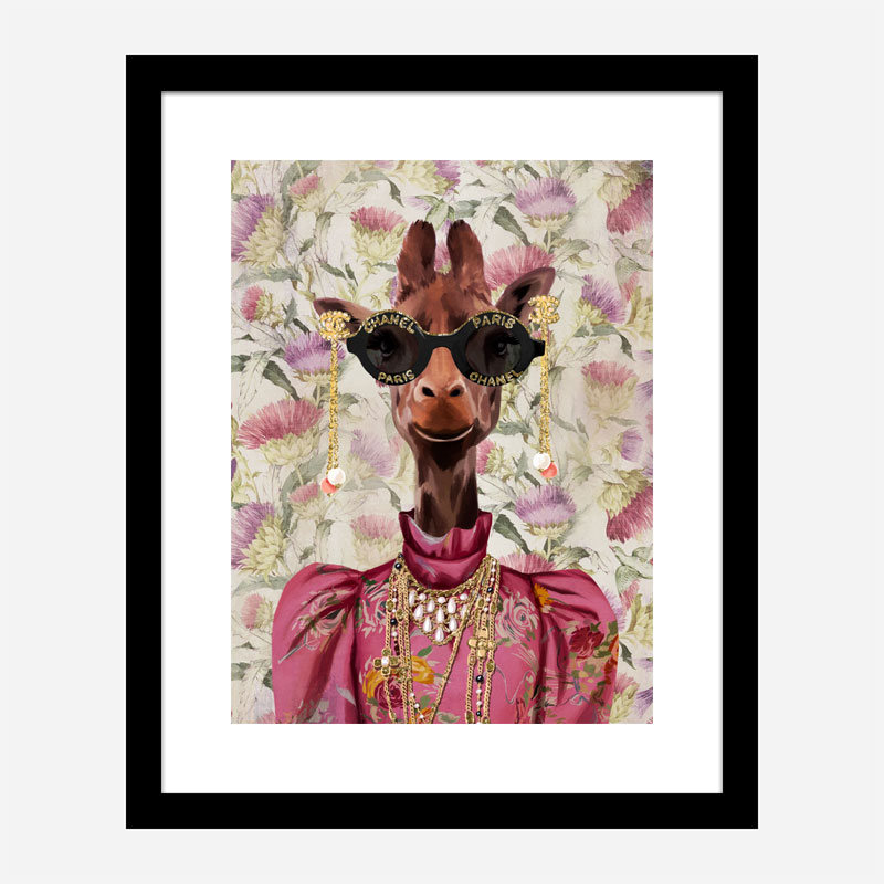 Giraffe Fashion Victim Art Print