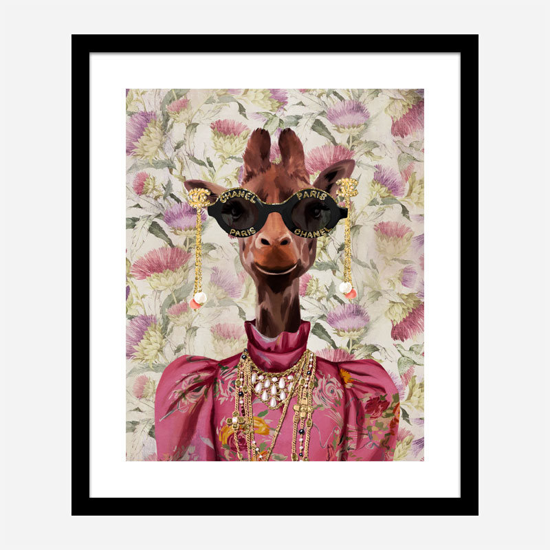 Giraffe Fashion Victim Art Print