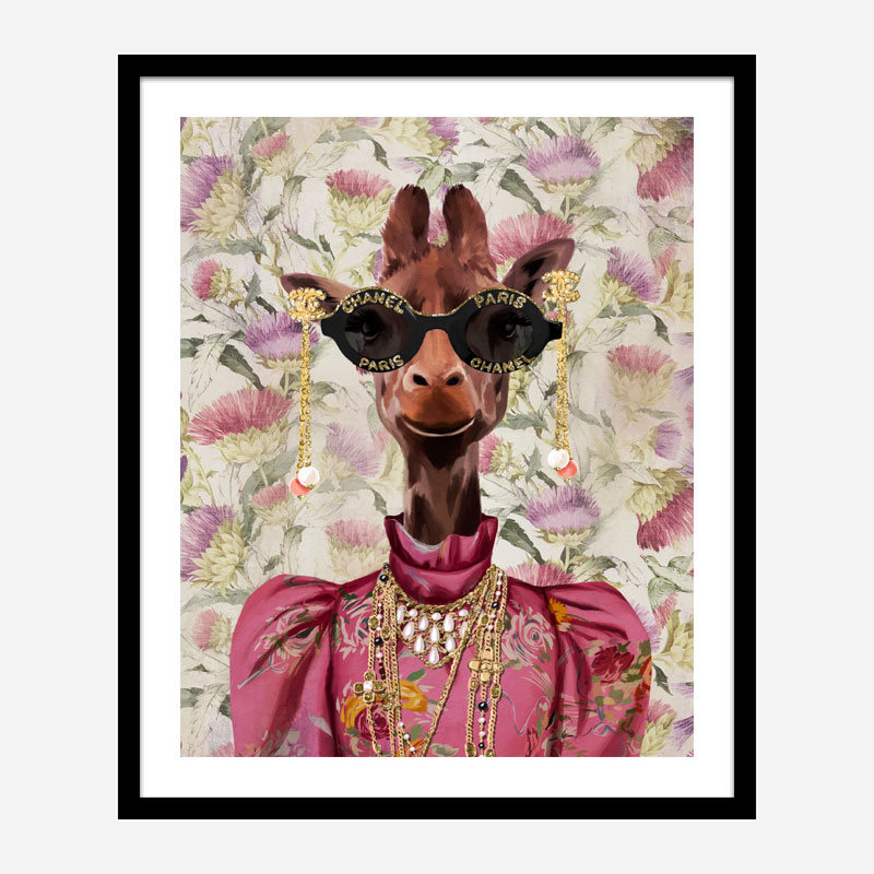 Giraffe Fashion Victim Art Print