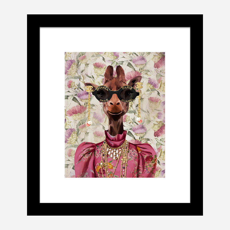 Giraffe Fashion Victim Art Print