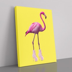 Flamingo Boots Yellow Art Print