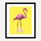 Flamingo Boots Yellow Art Print