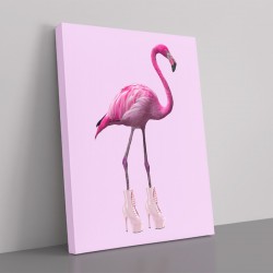 Pink Flamingo Boots Art Print