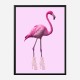 Pink Flamingo Boots Art Print