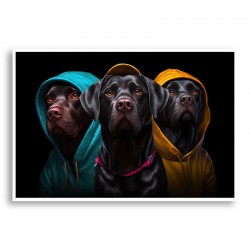 Three Labrador Retriever Gangster Dogs