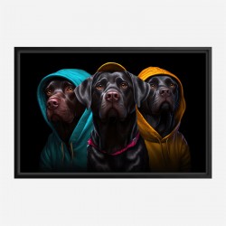 Three Labrador Retriever Gangster Dogs