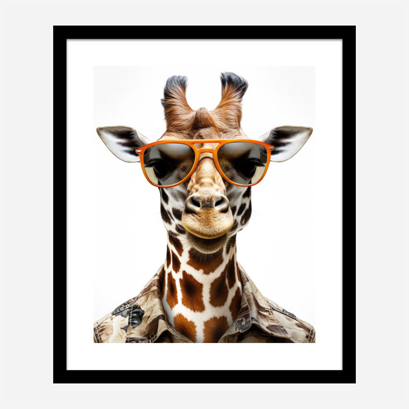 Giraffe In Shades Art Print