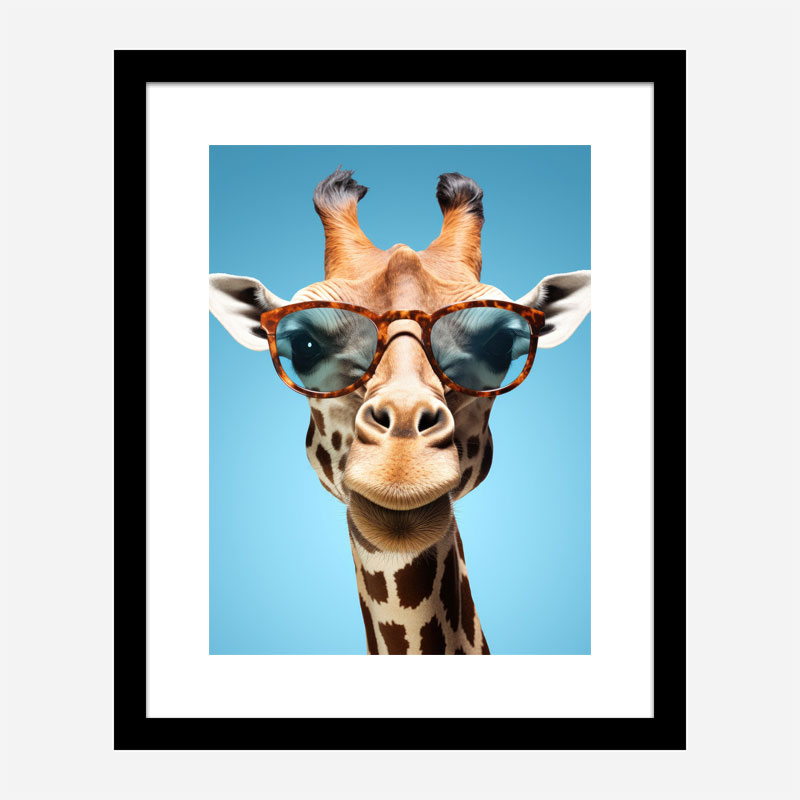 Giraffe In Shades 2 Art Print