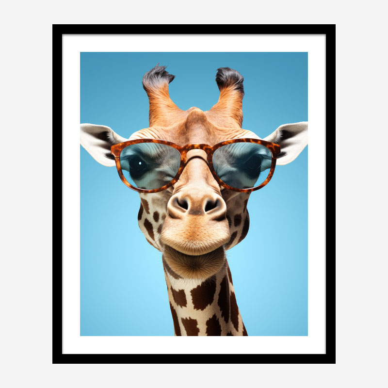 Giraffe In Shades 2 Art Print