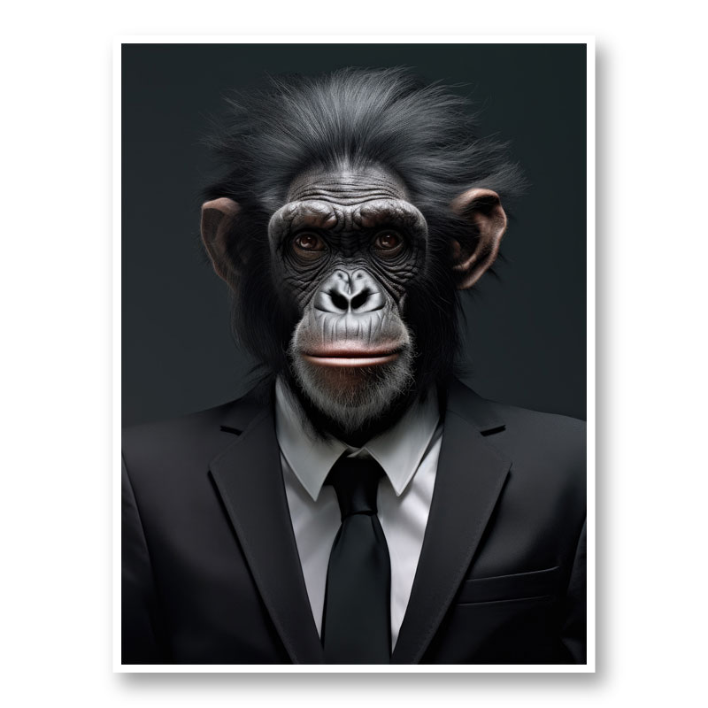 Formal Chimp Art Print