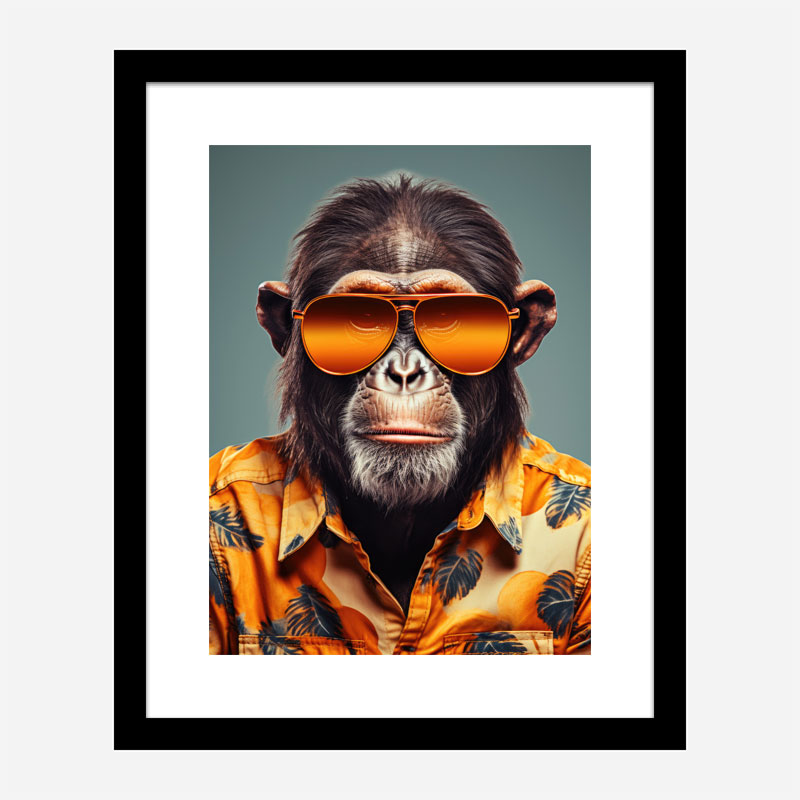 Hawaiian Chimp Art Print Hawaiian Chimp Art Print