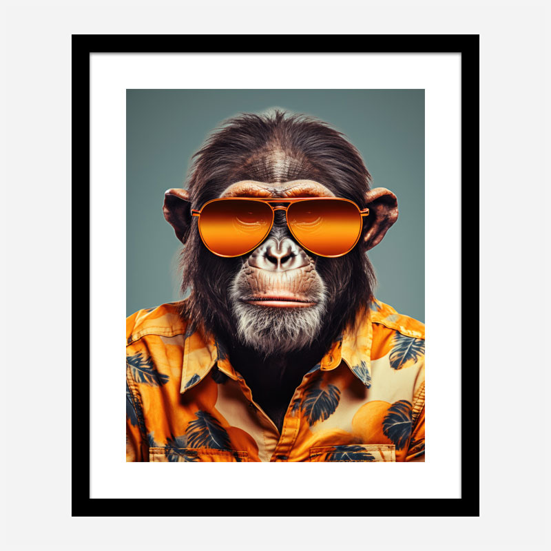 Hawaiian Chimp Art Print Hawaiian Chimp Art Print
