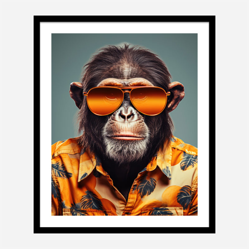 Hawaiian Chimp Art Print Hawaiian Chimp Art Print