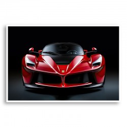 Ferrari LaFerrari Red On Black Wall Art