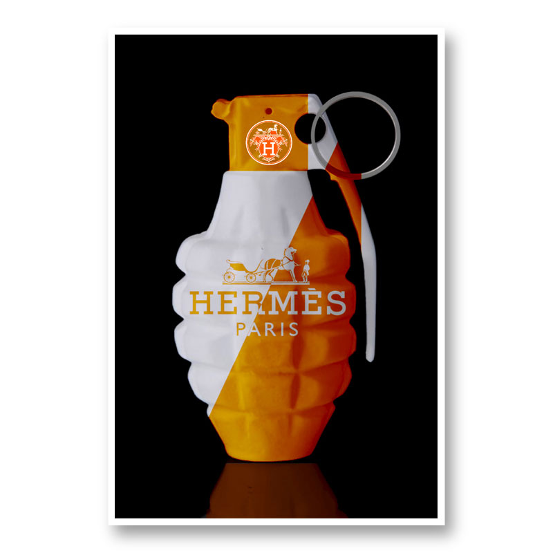 Hermes Orange Grenade Wall Art