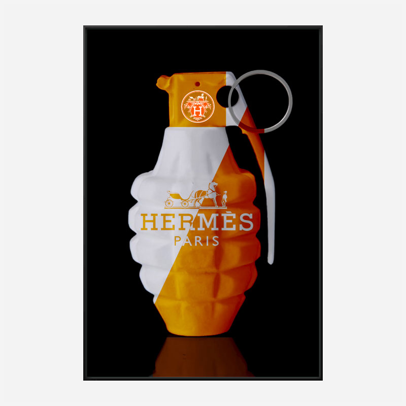 Hermes Orange Grenade Wall Art