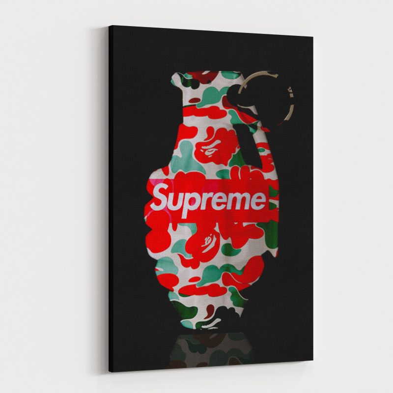 Supreme Camo Grenade Wall Art