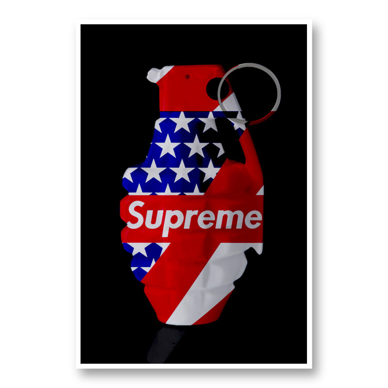 Supreme Strips Grenade Wall Art