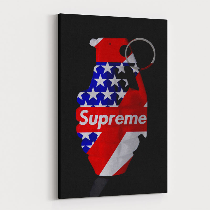 Supreme Strips Grenade Wall Art