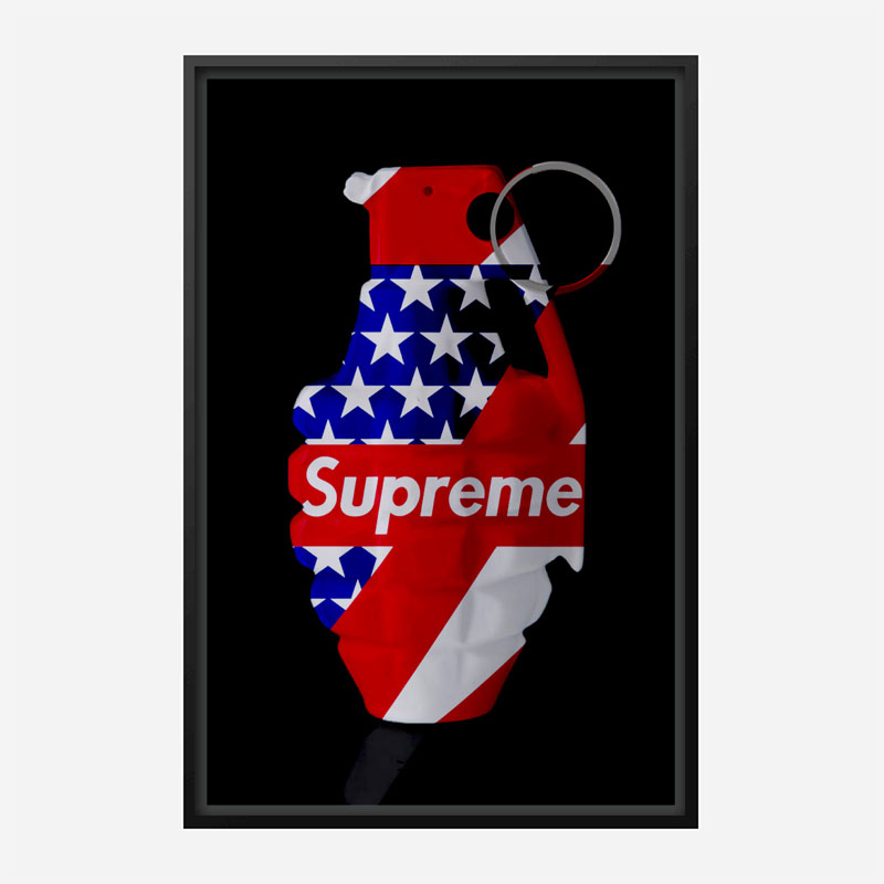 Supreme Strips Grenade Wall Art