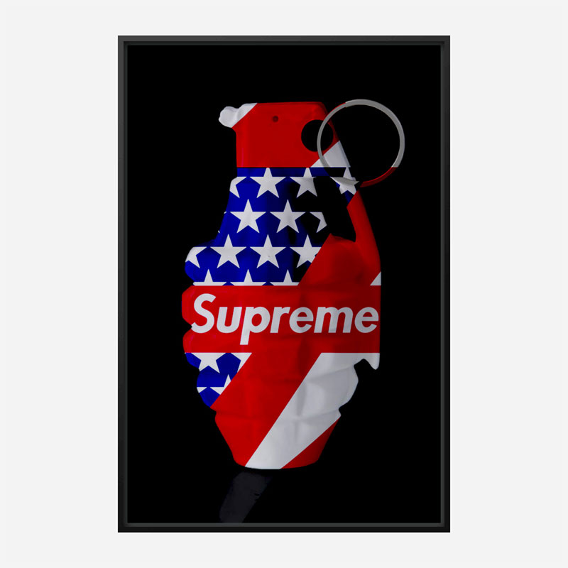 Supreme Strips Grenade Wall Art