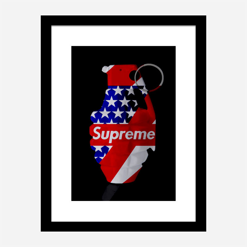 Supreme Strips Grenade Wall Art