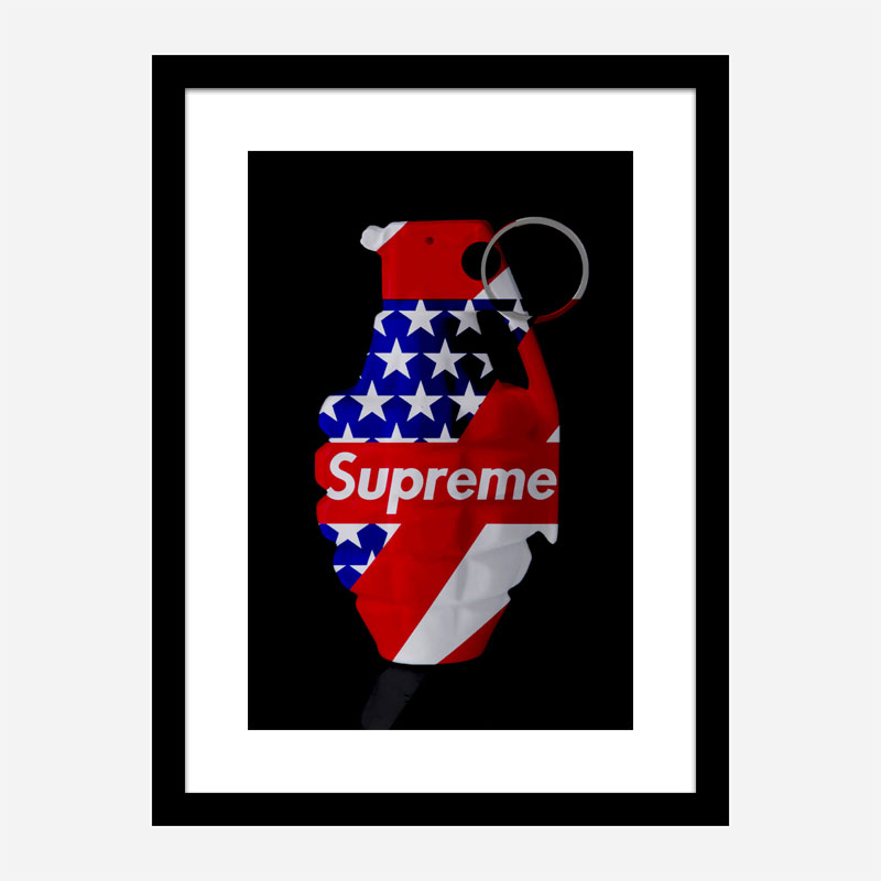 Supreme Strips Grenade Wall Art