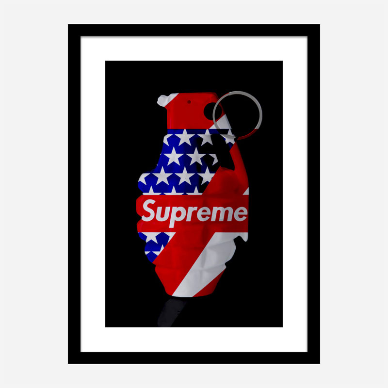 Supreme Strips Grenade Wall Art