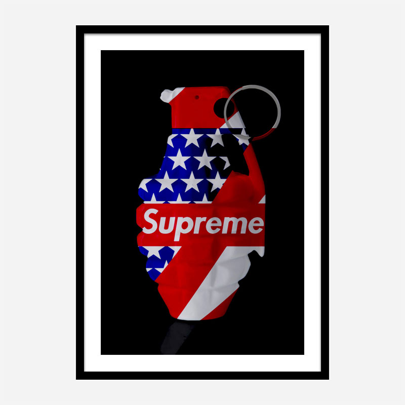 Supreme Strips Grenade Wall Art
