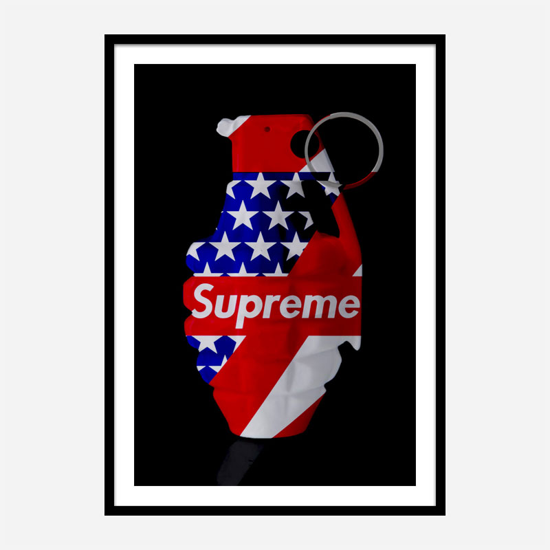 Supreme Strips Grenade Wall Art