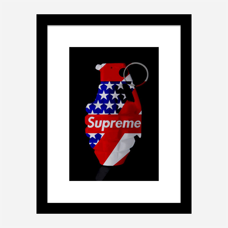 Supreme Strips Grenade Wall Art